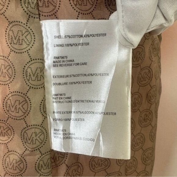 MICHAEL Michael Kors Single Breasted Pleated Trench Coat Rain Orange Size Medium - Picture 8 of 15